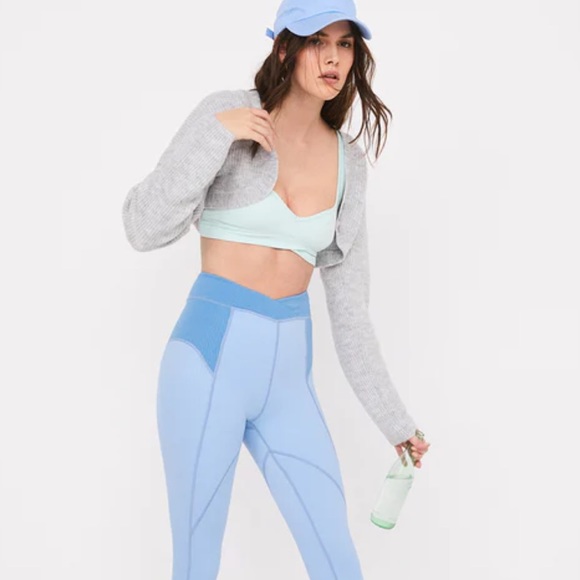 For Love and Lemons Grey Cardigan Cropped Sweater NWT - Picture 5 of 13